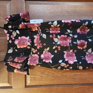 Floral Black and Pink Women's Dress